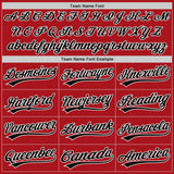 Custom Red Black-White Authentic Baseball Jersey