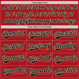 Custom Red Black-City Cream Authentic Baseball Jersey