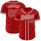 Custom Red Red-Gray Authentic Baseball Jersey