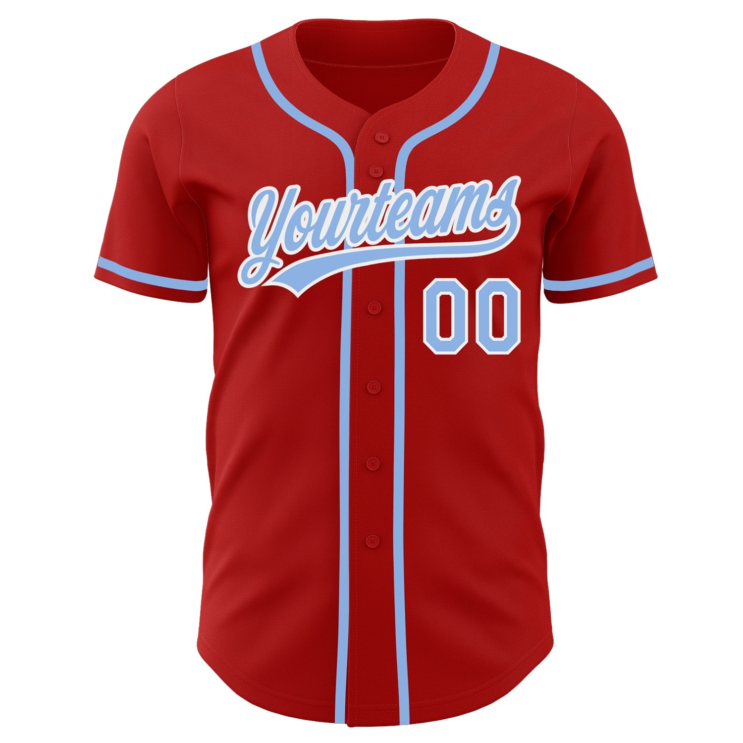 Custom Red Light Blue-White Authentic Baseball Jersey Discount