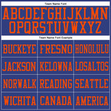 Custom Royal Royal-Orange Mesh Authentic Football Jersey