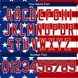Custom Royal Red-White 3D Pattern Design American Flag Authentic Basketball Jersey