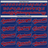 Custom Royal Light Blue-Red Authentic Baseball Jersey