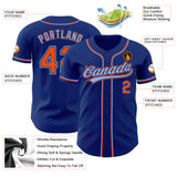 Custom Royal Orange-Light Blue Authentic Baseball Jersey