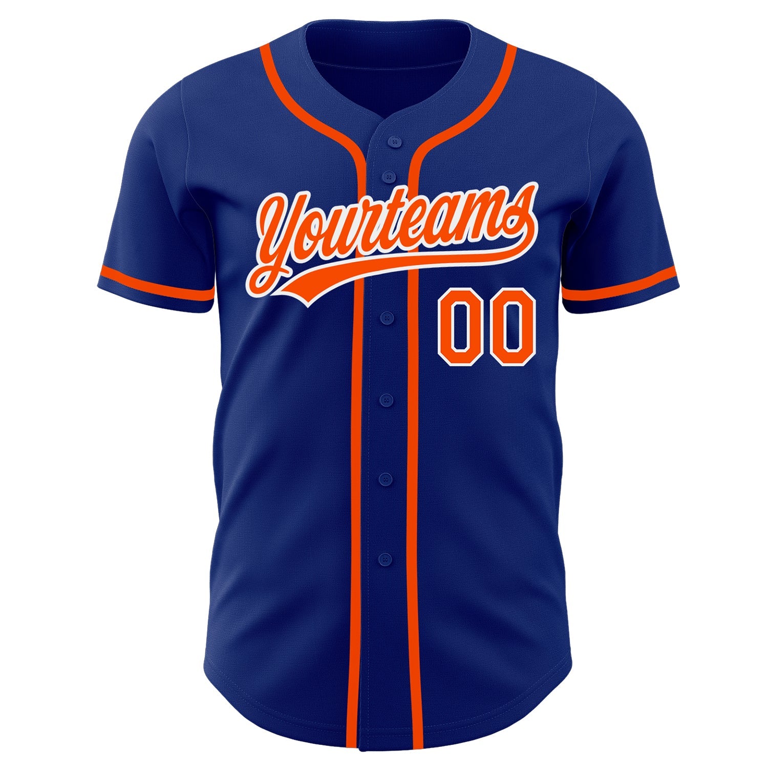 Custom Royal Orange-White Authentic Baseball Jersey