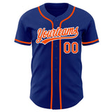 Custom Royal Orange-White Authentic Baseball Jersey
