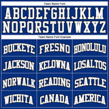 Custom Royal White Pinstripe White Gray-Black Authentic Basketball Jersey