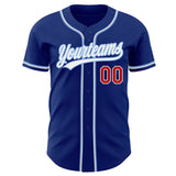 Custom Royal Red-Light Blue Authentic Baseball Jersey