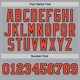 Custom Gray Orange-Black Authentic Throwback Basketball Jersey