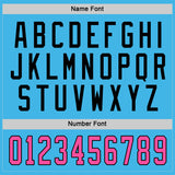 Custom Sky Blue Pink-Black Hockey Jersey