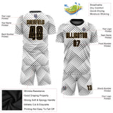 Custom White Black-Old Gold Sublimation Soccer Uniform Jersey