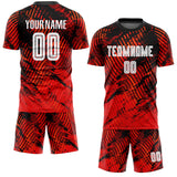 Custom Red White-Black Sublimation Soccer Uniform Jersey