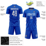 Custom Royal White Sublimation Soccer Uniform Jersey