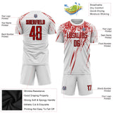 Custom White Red-Black Sublimation Soccer Uniform Jersey