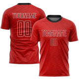 Custom Red Red-Black Sublimation Soccer Uniform Jersey