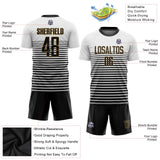 Custom White Black-Old Gold Sublimation Soccer Uniform Jersey