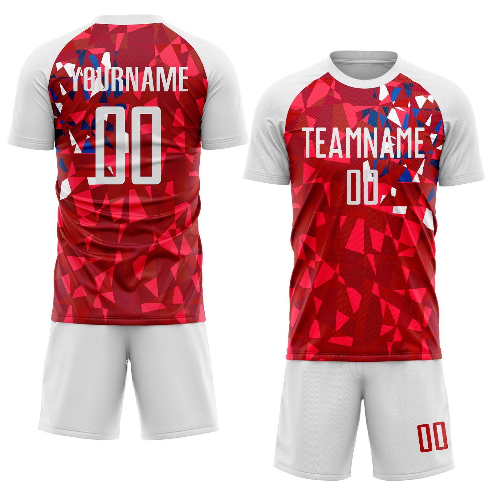 Custom Red White Sublimation Soccer Uniform Jersey