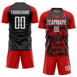 Custom Red White-Black Sublimation Soccer Uniform Jersey