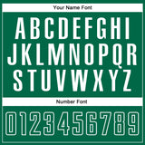 Custom Gold Kelly Green-White Sublimation Split Fashion Soccer Uniform Jersey