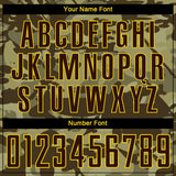 Custom Camo Brown-Gold Sublimation Salute To Service Soccer Uniform Jersey