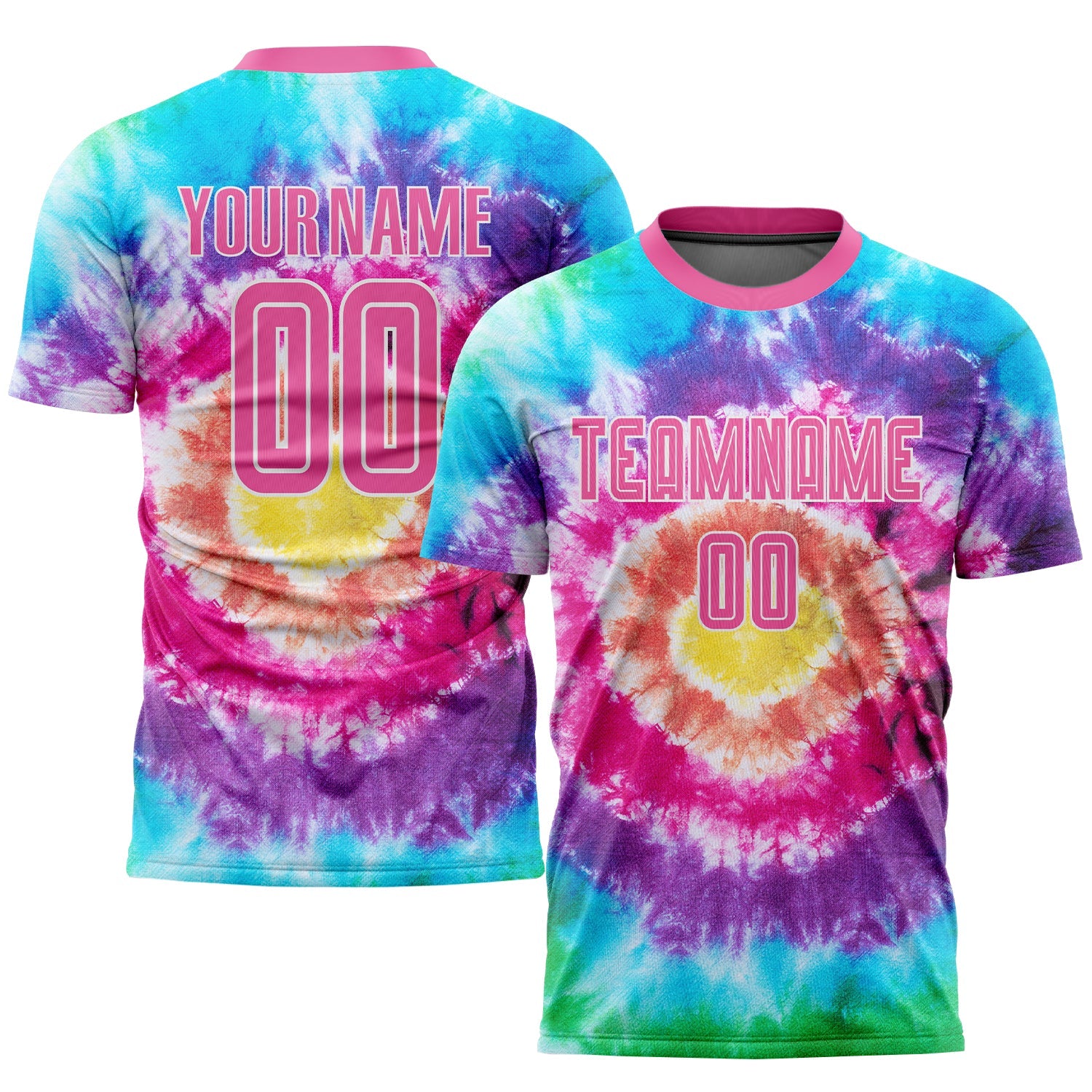 Custom Tie Dye Pink-White Sublimation Soccer Uniform Jersey Discount –  snapmade