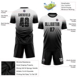 Custom White Black Sublimation Fade Fashion Soccer Uniform Jersey