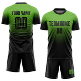 Custom Neon Green Black Sublimation Fade Fashion Soccer Uniform Jersey