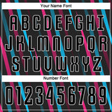 Custom Black Black Light Blue-Pink Sublimation Soccer Uniform Jersey
