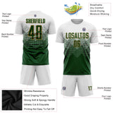 Custom White Green-Old Gold Sublimation Soccer Uniform Jersey