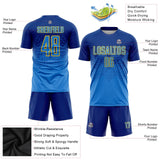 Custom Royal Powder Blue-Gold Sublimation Soccer Uniform Jersey