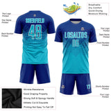 Custom Royal Lakes Blue-White Sublimation Soccer Uniform Jersey