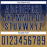Custom Old Gold Navy-White Sublimation Soccer Uniform Jersey
