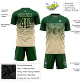 Custom Cream Green Sublimation Soccer Uniform Jersey