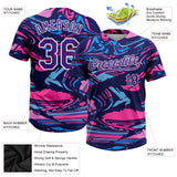 Custom Figure Purple Navy-Pink Two-Button Unisex Softball Jersey