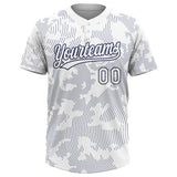 Custom White White-Navy Two-Button Unisex Softball Jersey