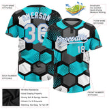 Custom Sky Blue White Black-Light Blue Two-Button Unisex Softball Jersey