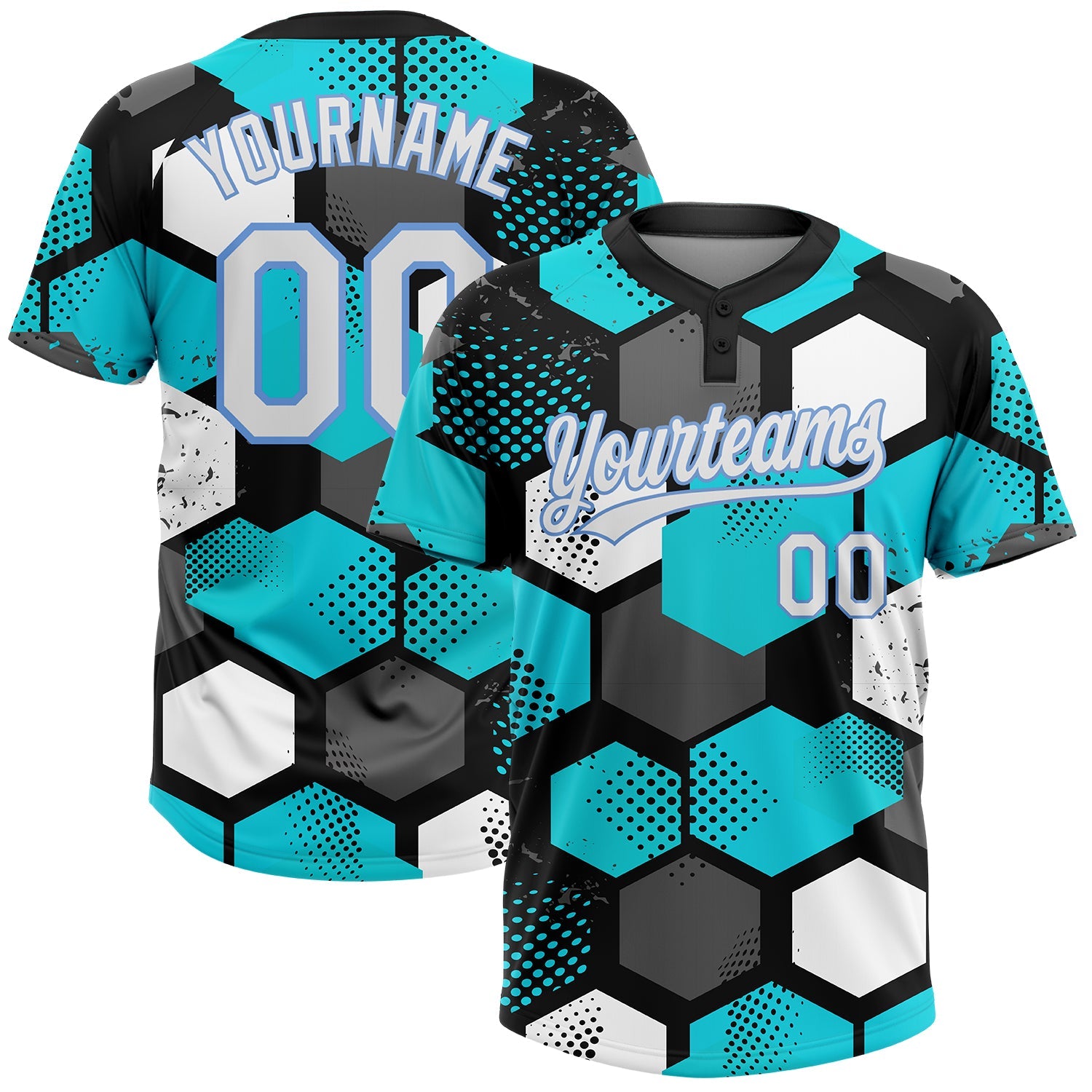 Custom Sky Blue White Black-Light Blue Two-Button Softball Jersey Discount  – snapmade