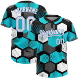 Custom Sky Blue White Black-Light Blue Two-Button Unisex Softball Jersey