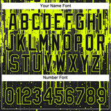 Custom Black Black-Neon Green Two-Button Unisex Softball Jersey