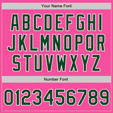 Custom Pink Green-White Two-Button Unisex Softball Jersey