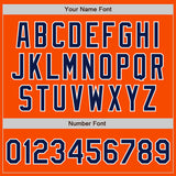 Custom Orange Navy-White Two-Button Unisex Softball Jersey