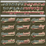 Custom Olive Vintage USA Flag-Cream Salute To Service Two-Button Unisex Softball Jersey
