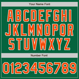 Custom Kelly Green Orange-White Two-Button Unisex Softball Jersey
