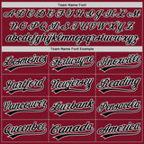 Custom Crimson Black-White Two-Button Unisex Softball Jersey