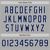 Custom Gray Navy-White Two-Button Unisex Softball Jersey
