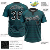 Custom Midnight Green Black-White Two-Button Unisex Softball Jersey