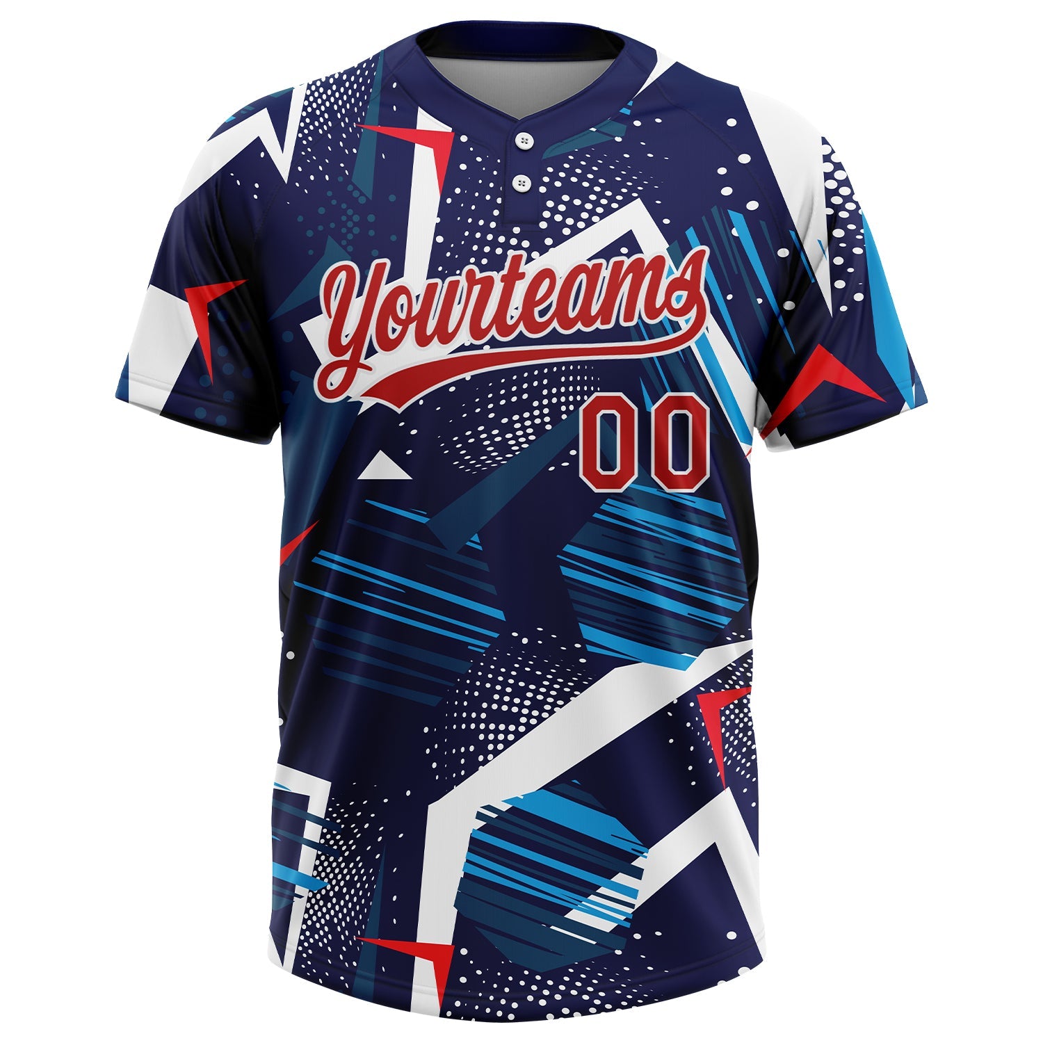 Custom Navy Red-White Two-Button Unisex Softball Jersey Discount – snapmade
