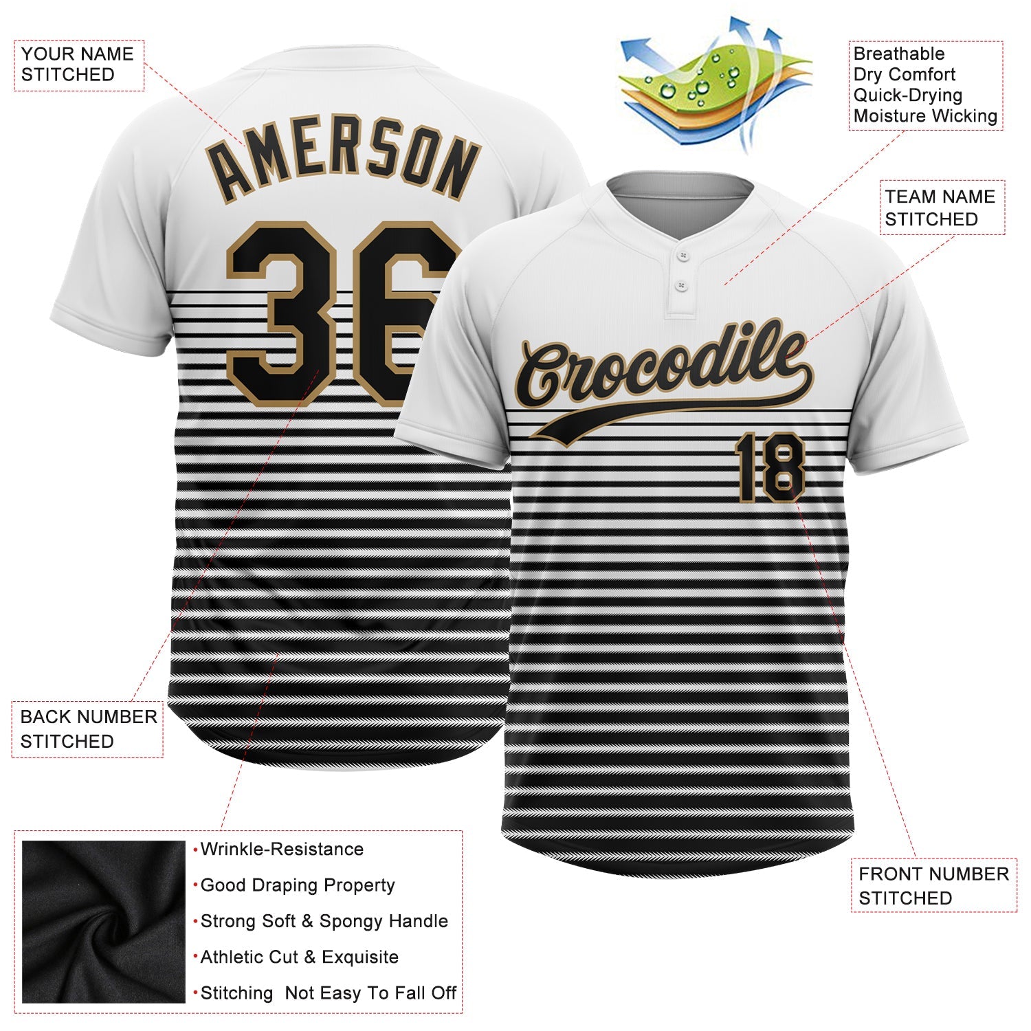  Custom Name Team Logo Number Gray Black-Old Gold