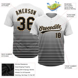 Custom White Black-Old Gold Two-Button Unisex Softball Jersey