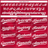 Custom Red White Two-Button Unisex Softball Jersey